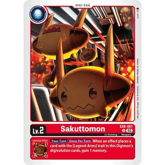 Digimon Infernal Ascension Uncommon Sakuttomon EX6-001