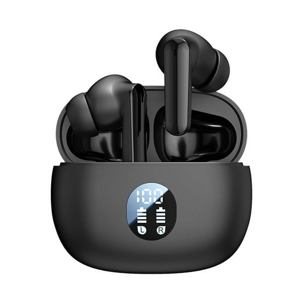 Auriculares inalámbricos abiertos con cancelación de ruido - Pantalla digital, ajuste deportivo, compatibilidad universal, 62 g de peso ligero
