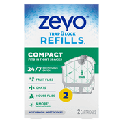 Zevo Compact Flying Insect Trap Refill - 2 Compact Refill Cartridges