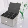 thumbnail image 5 of Stemware Storage Cases, Wine Glass Storage Box Containers with Dividers, Stackable China Storage Containers for 12 Wine Glasses, Drinkware, Glassware or Crystal (Light Grey), 5 of 6