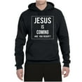 thumbnail image 2 of Wild Bobby Jesus Is Coming Are You Ready? Inspirational/Christian Unisex Graphic Hoodie Sweatshirt, Black, Small, 2 of 5
