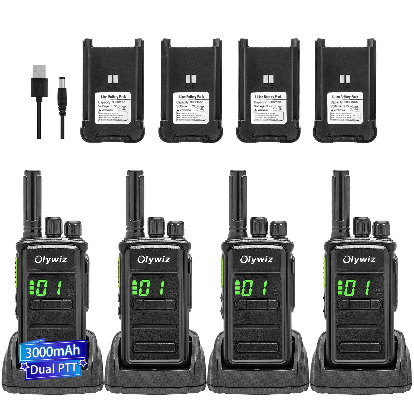 Olywiz Walkie Talkies for Adults Rechargeable GMRS Radio Long Range