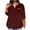 Wine, variant on tklpehg Fall Clothes for Women 2025 V-Neck Mid-length Tops 3/4 Sleeve Tops Comfortable Fall Clothes Solid Color Going Out Tops Womens Clothes Leisure Blouses Pullover Black XXXXXL