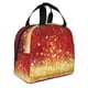 thumbnail image 2 of Easygdp Red Gold Glitter Bolsa Térmica Premium - Tela Oxford Impermeable, Gran Capacidad, Bolsillo Frontal, Unisex para Trabajo, Escuela, Actividades al Aire Libre y Picnics, 2 of 8