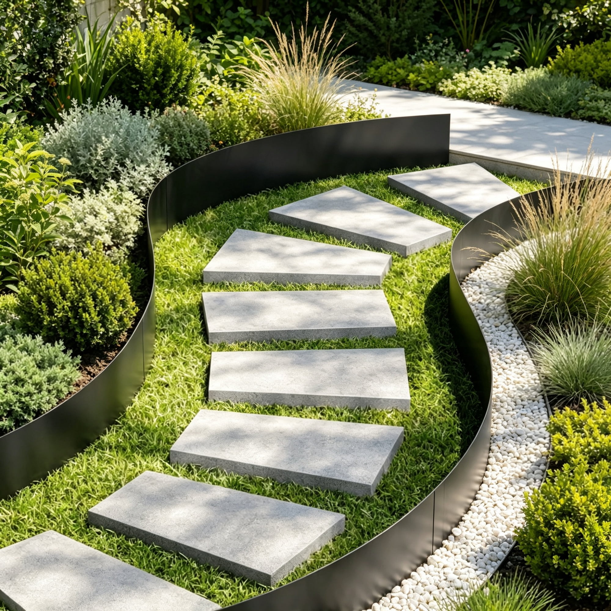 6 Pack Steel Landscape Edging 40 x 6 Inch, Rust-Resistant Bendable Metal Garden Border, Heavy Duty Lawn Edging, Easy-to-Install for Flower Bed, Yard & Pathway, Black