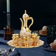thumbnail image 3 of Wildnix Exquisite Turkish Tea Set, Zinc Alloy, Die-Cast, Electroplated with High-Quality Finishes, 8.45oz Teapot, 1.01oz Teacups, Ideal Gift, 3 of 7