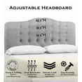 thumbnail image 5 of Shengchao Trade Adjustable Heigh Headboard with Linen Upholstery and Button Tufting for Bedroom,King,Dove Gray, 5 of 11