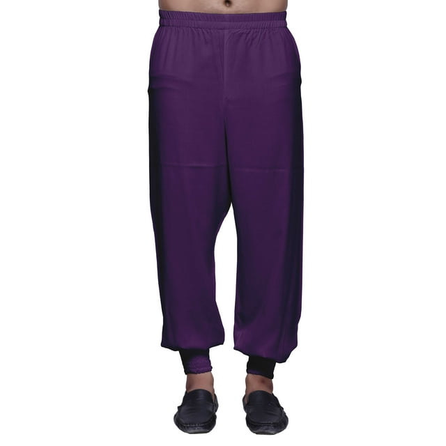 Atasi Mens Elastic Ethnic Wear Bottom Pant Readymade Solid Rayon Harem Pajama