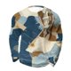 thumbnail image 2 of Ceisia Men's All-Season Casual Regular Fit Crew Neck Sweatshirt Abstract Blue Brown Beige Patchwork Print Waffle Knit Stretch Fabric Multicolor XL Gifts, 2 of 3