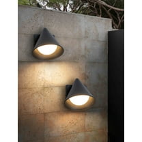Dark Sky Mate Black Outdoor Led Wall Sconces Set of 2,6W Warm white