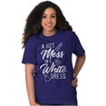 thumbnail image 4 of Hot Mess White Dress Bachelorette Women's Graphic T Shirt Tees Brisco Brands S, 4 of 6