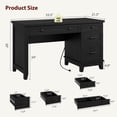 thumbnail image 2 of QinaQin Farmhouse-Style Office Desk with Charging Station and File Drawers | 53.5-Inch Wooden Computer Desk with Built-In USB Ports for An Executive Computer Workspace In a Home Office, 2 of 9