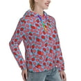 thumbnail image 6 of Lsque Strawberries Pattern Casual Women's Hoodie,Hooded Sweatshirt with Kangaroo Pocket,Pullover Hoodie with Eye-catching Drawstrings-Large, 6 of 7