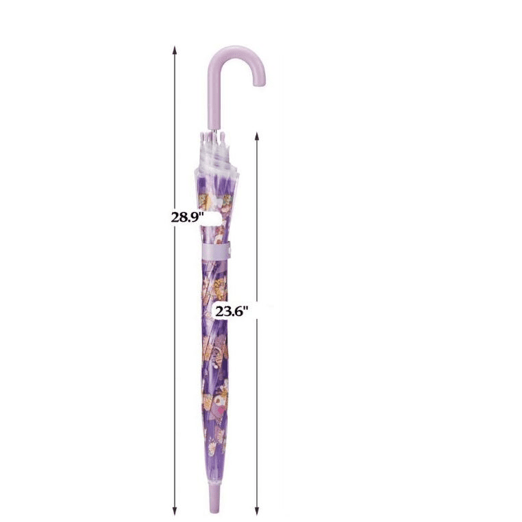 Sanrio Kuromi Transparent Stick  Rain Umbrella, Purple, 1