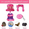 thumbnail image 4 of Minzimin 2 Pieces Small Hamster Harness and Leash Set, Guinea Pig Clothes with Bowknot Bell and Bell Decor, No Pulling Comfort Padded Vest Striped for Guinea Pig Hamster Ferret Rats, 4 of 8