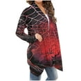 thumbnail image 4 of SOOMLON Halloween Clothes for Women Cardigans Open-Front Long Sleeve Shirts for Women Hoodless Halloween Ghost Print Casual Shirt Jacket Cardigans Wine S, 4 of 7