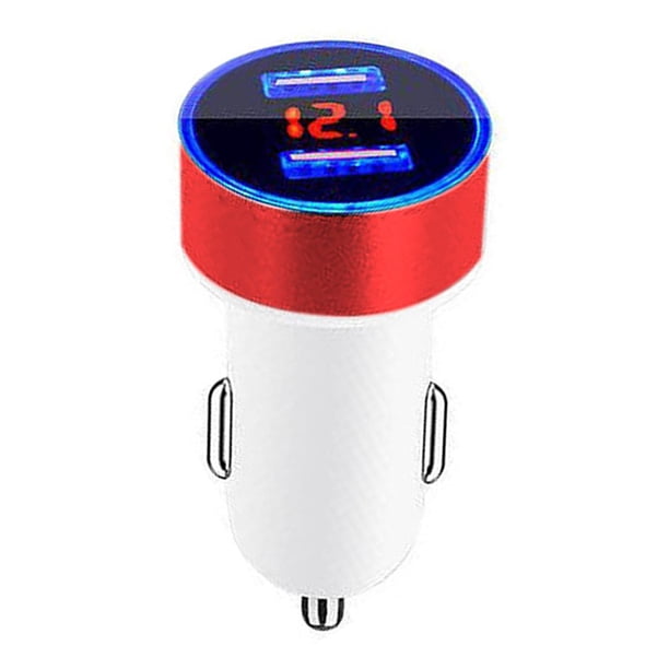 Cargador de coche 5V 3.1A Carga rápida Puerto USB dual Pantalla LED Voltímetro Adaptador de carga para teléfono FleinngHoz JD711084152