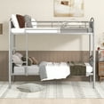 thumbnail image 3 of imerelez Twin Over Twin Metal Bunk Bed,Divided into Two Beds(Silver), 3 of 9