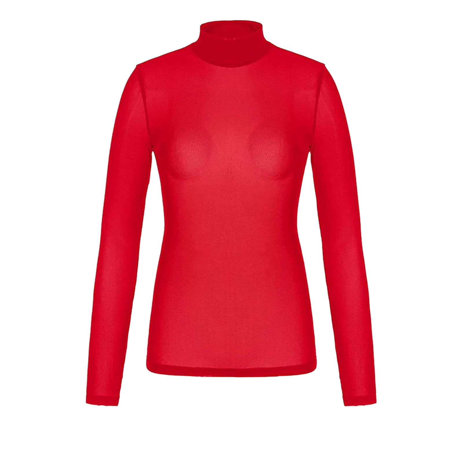 red mesh blouse