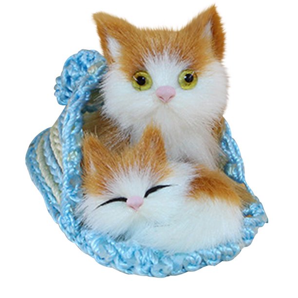 Siaonvr Cute Toys Cute Plush 2 Cats Soft Toys Doll Lifelike Simulation