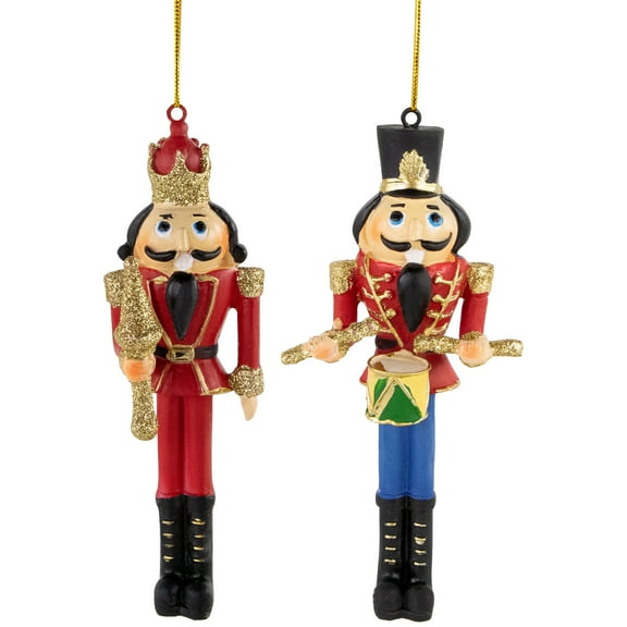 Northlight Set of 2 Nutcracker King and Soldier Christmas Ornaments 5.75"