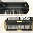 thumbnail image 5 of Lumiinofami 2 Door Armoire for Bedroom, Fluted Tall Wardrobe with 2 Drawers and Hanging Rod, Closet Storage Organizer, Black, 5 of 10