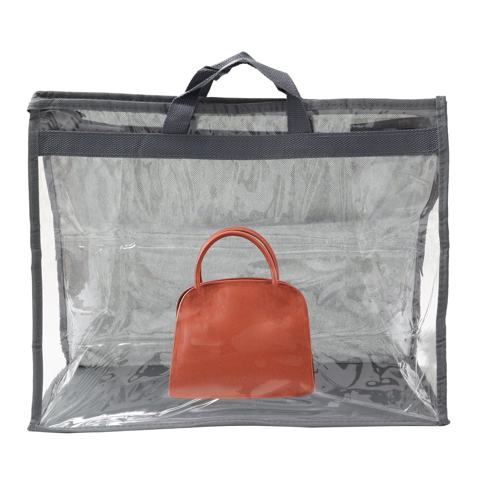 Unique Bargains Handbag Dust Bags Clear Storage Organizer Dustproof Cover Gray XXL