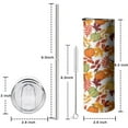 thumbnail image 5 of 20oz Fall Pumpkins Leaves Pattern Skinny Tumblers Stainless Steel Tumbler with Lid and Straw,Vacuum Insulated Double Wall Travel Tumbler Cups with Cleaning Brush for Coffee,Tea, 5 of 6