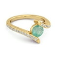 thumbnail image 2 of Stackable 925 Sterling Silver Gold Vermeil 0.10 Ctw Emerald Anniversary Women Valentines Day Gifts Ring, 2 of 3