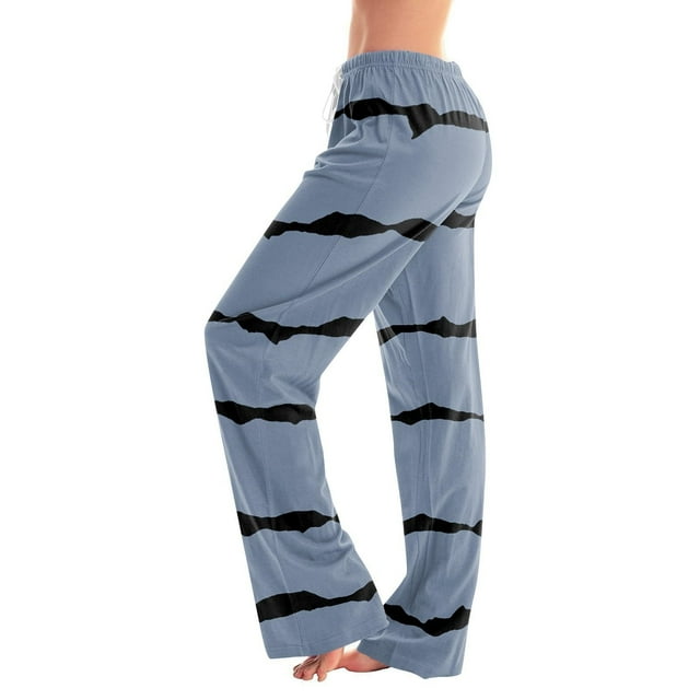 TACILIP Travel Pants, Women Non Positioning Printing Elastic Waist Draw Rope Pocket Full Length Pajama Pants, Early Fall Fashion