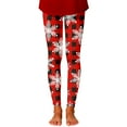 thumbnail image 4 of Tisuna Christmas Girls Leggings Child Plaid Print Elastic Waist Slim Leg Pants Fashion Soft Autumn Winter Girls Thermal Pants Red Size 3-4 Years, 4 of 4