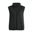 thumbnail image 3 of Gilet Sans Manches à Col Roulé pour Femmes, Chaud, en Peluche, avec Fermeture Éclair, Automne Hiver, avec Poches, 3 of 7
