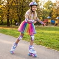 thumbnail image 2 of Babyjoy Patins à Roulettes pour Enfants 4 Tailles Réglables Patins Quads avec Roues Lumineuses pour 9-14 Ans Bleu, 2 of 10