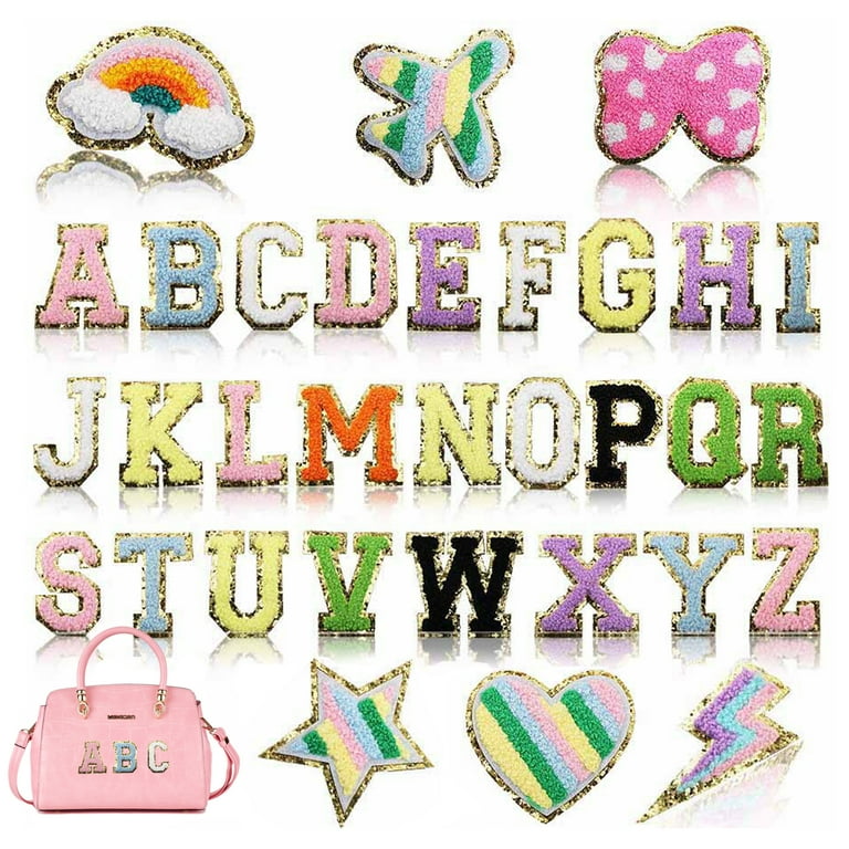 Peel and Stick glitter chenille letters