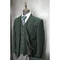 thumbnail image 5 of Mens Vitali Modern Fit Suit 3pc Dark Green Chalk Striped Formal Suit M1532-NP-PK, 5 of 8