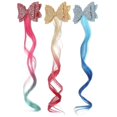 thumbnail image 4 of Here's a refined product description for your **3pcs Glitter Bow Clips with Curly Hair Extensions**:\n\n \n\n✨ **3pcs Glitter Bow Clips with Curly Hair, 4 of 5