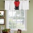 thumbnail image 3 of 2 Pack Valances for Window, Valentine's Day Short Curtains for Kitchen Bedroom Living Room, Red Love Hearts Romantic Black Striped Rod Pocket Small Window Treatment Valance Drapes 54 x 18 Inch, 3 of 8
