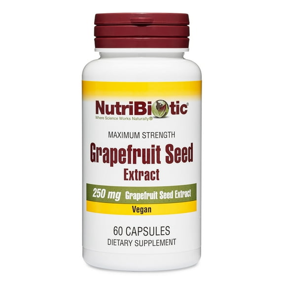 NutriBiotic Grapefruit Seed Extract Capsules, Maximum Strength, 250 Mg, 60 Ct