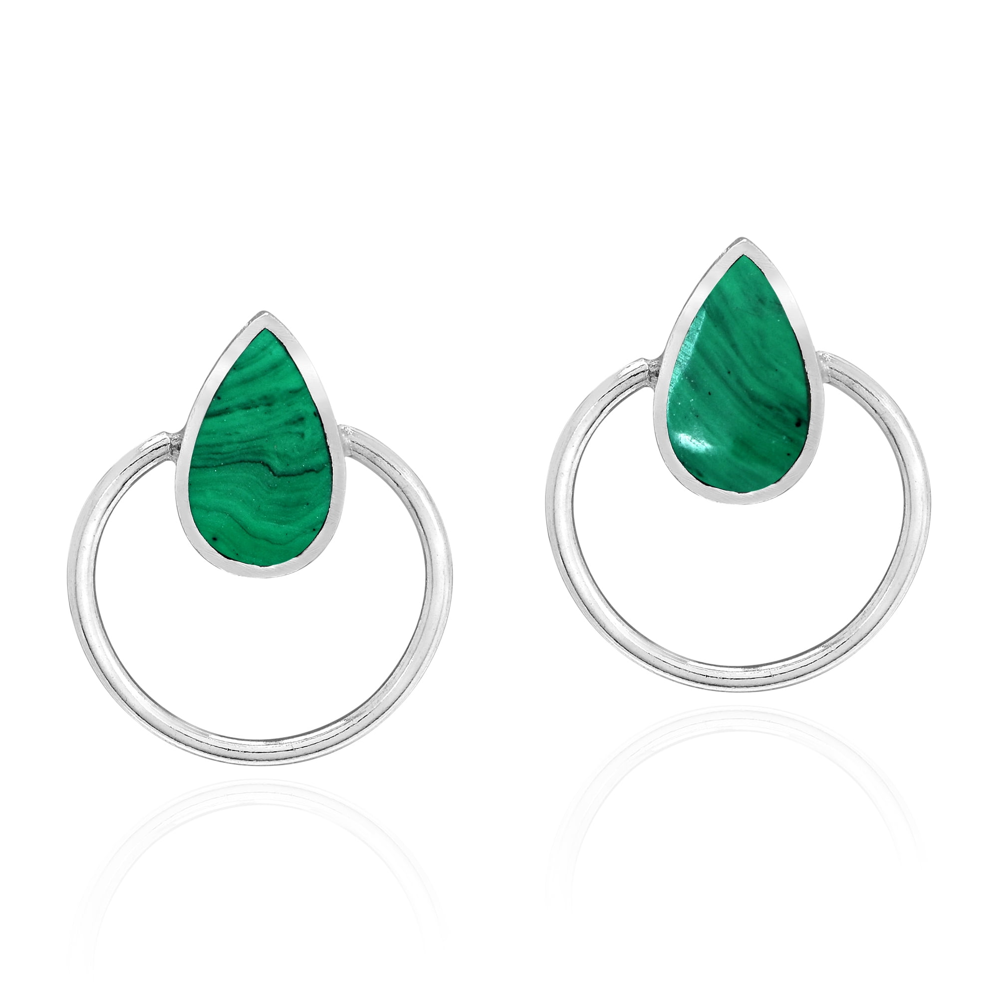 malachite stone earrings