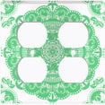 thumbnail image 3 of Metal Light Switch Plate Cover Mandala Neon Green Flower Tile Pattern MDL071, 3 of 13