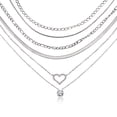 thumbnail image 1 of Colgantes de Collar en Capas JeenMata Paquete Múltiple de 6 Oro Blanco Cadena de Oro Gargantilla Espiga, 1 of 5