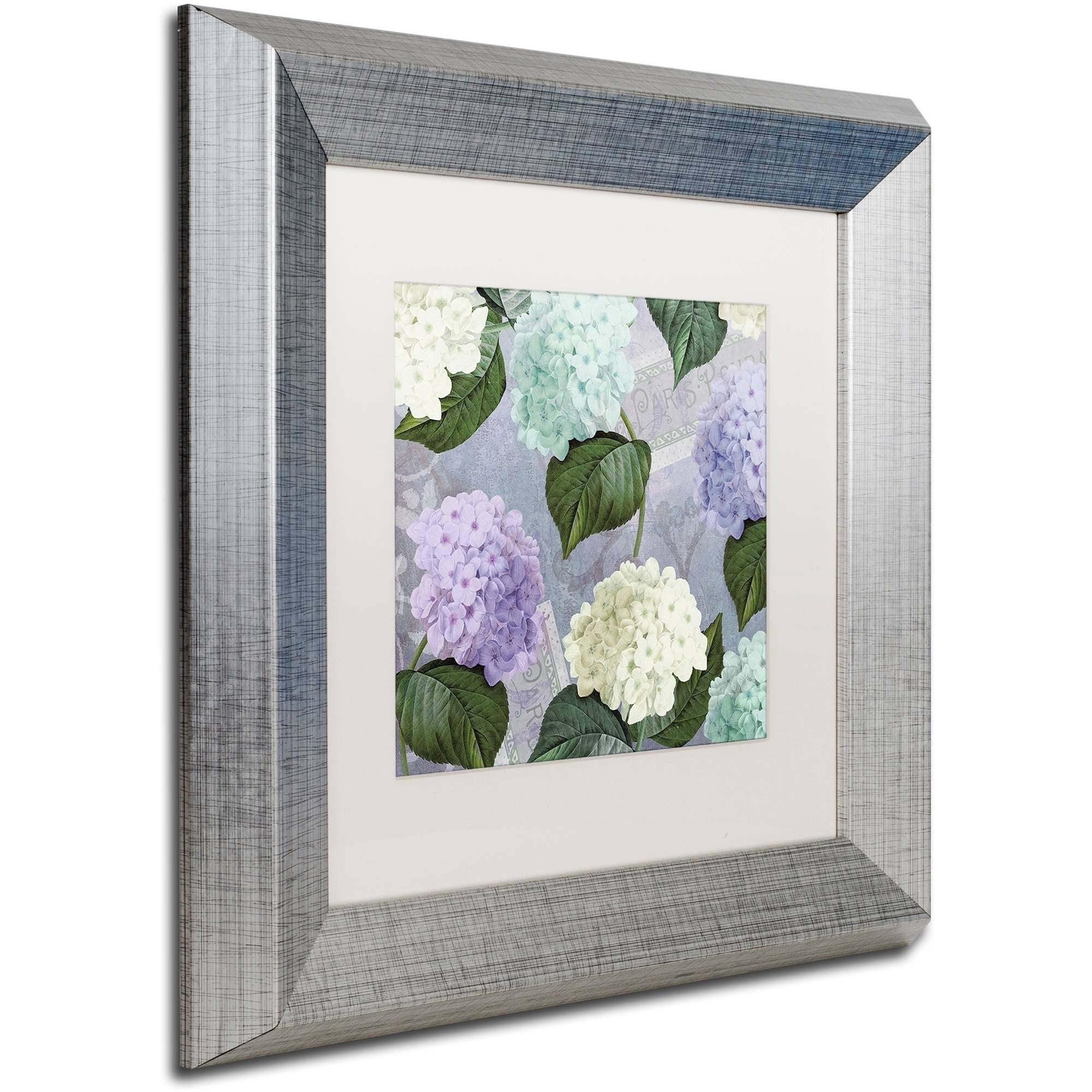 Trademark Fine Art "Hortensia Lavenders" Canvas Art by Color Bakery White Matte, Silver Frame
