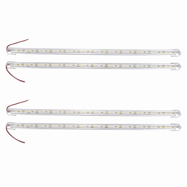 4 Luz de Aluminio RíGida de la Barra de Tira de LED de la Aleación de Aluminio de Los Pc 12V 50cm Blanco Cálido