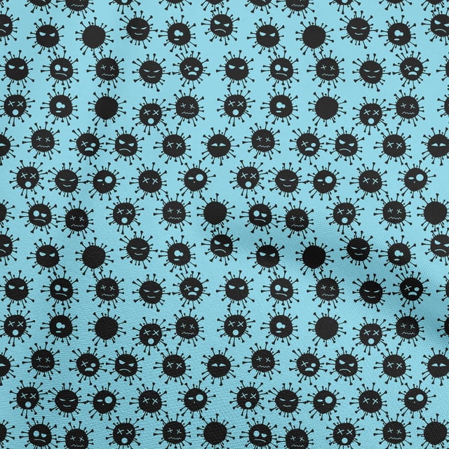 oneOone Polyester Spandex Light Blue Fabric Medical Virus Sewing Craft Projects Fabric Prints by Yard 56 Inch Wide
