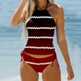 thumbnail image 2 of WEAIXIMIUNG Women Plus Size Maternity Swimsuits Women Swimwear Tankini 2 Piece Normal Swimsuit Backless 2 Piece Printing Adjustable Print Color Padded Strap Bathing Suits SexyL, 2 of 5