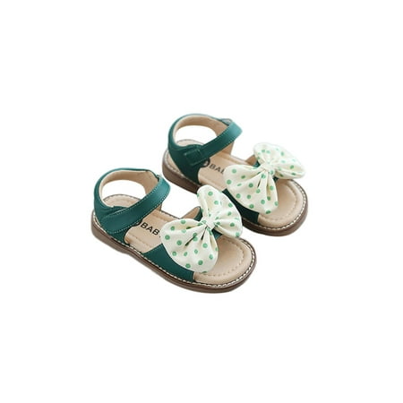 

Kesitin Girls Cute Comfort Bownot Shoes Kids Party Casual Dress Sandal Soft Magic Tape