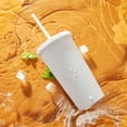 thumbnail image 3 of 2 Pcs 700ml Cups With Lids And Straws Double Wall Compatible With Gifts,white, 3 of 5