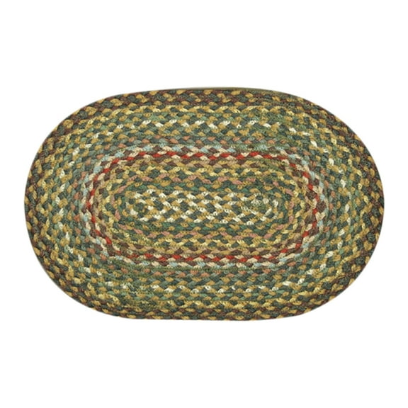 MS-051 Fir, Ivory Miniature Swatch, Oval Shaped Rug - 10" x 15"