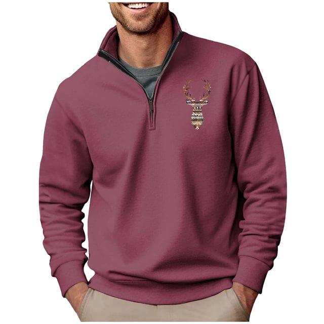 Blusa y camisa de manga larga con cuello alto para hombre, sudadera con capucha estampada, jersey deportivo con media cremallera, blusa de manga larga con cuello alto para hombre, blusa de poliéster
