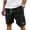305#Black, variant on Mens Corduroy Shorts Casual 7 Inch Elastic Waist Drawstring Loose Fit Summer Shorts Purple S
